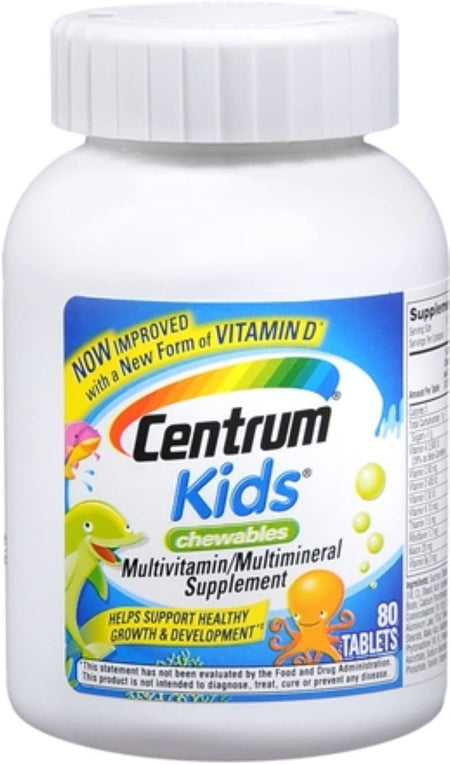 Centrum Kids Chewable Tablets 80 Tablets (Pack of 2)