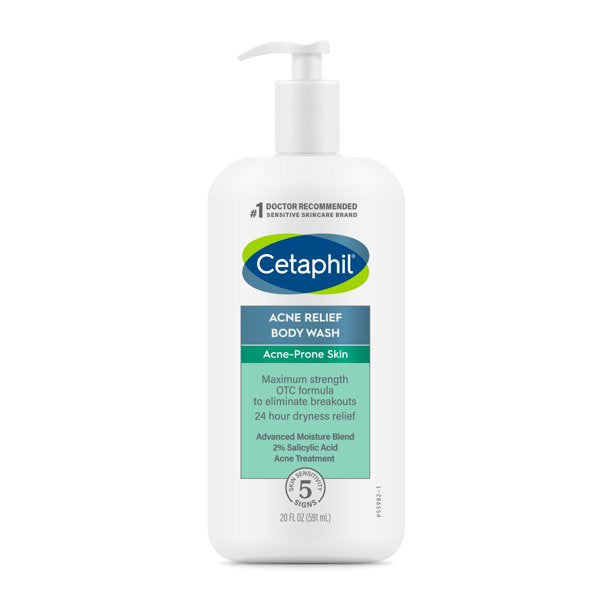 Cetaphil Acne Relief Body Wash, 20 Oz - with 2% Salicylic Acid Acne Treatment