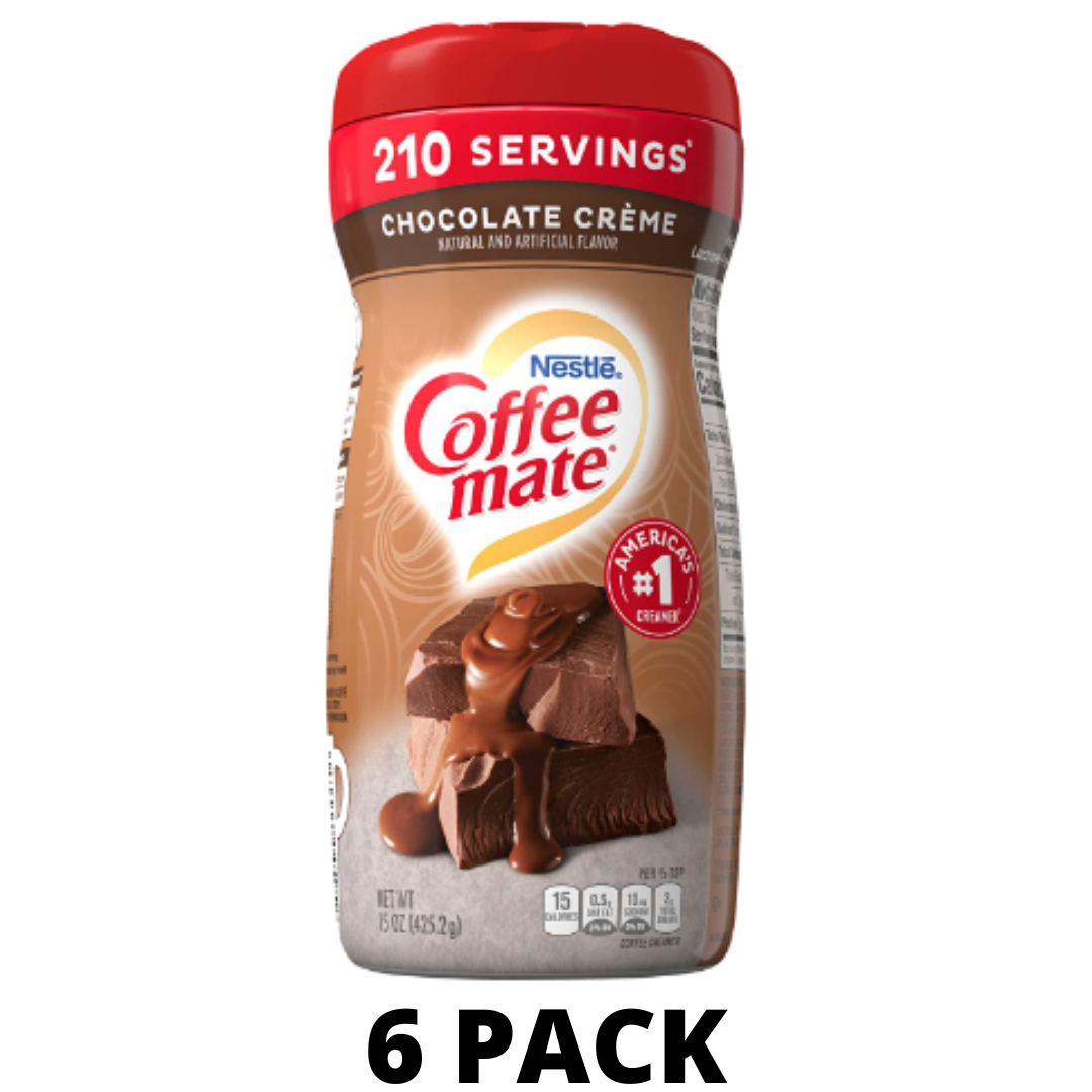 Nestle Coffee-Mate Coffee Creamer Creamy Chocolate, 15 Ounce - Pack of 6