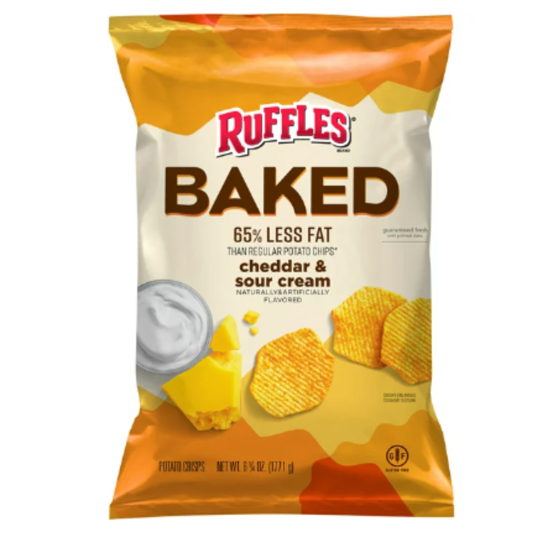 Ruffles Baked Cheddar & Sour Cream Flavored Potato Crisps, 6.25 Ounce