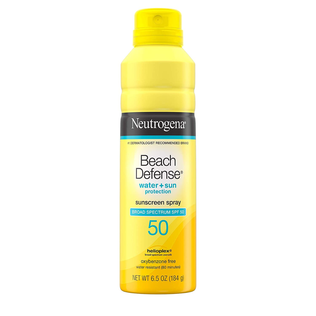 Neutrogena Beach Defense Sunscreen Spray SPF 50 Water-Resistant Sunscreen Body Spray, 6.5 Ounce