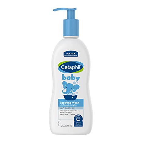 Cetaphil Baby Body Wash Soothing Wash Creamy & Gentle for Sensitive Dry Skin - 10oz
