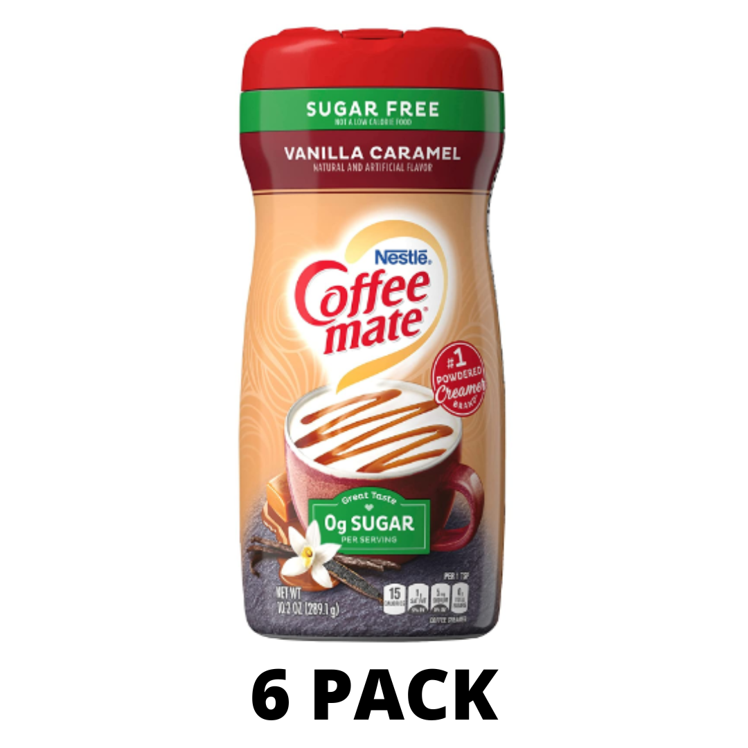 Coffee Mate Coffee Creamer Sugar Free Vanilla Caramel, 10.2 Ounce - Pack of 6