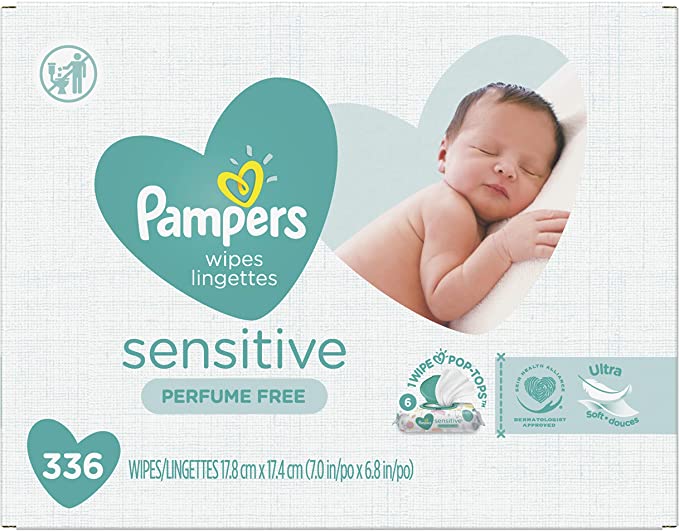 Pampers Baby Wipes Sensitive Perfume Free - 336 Count