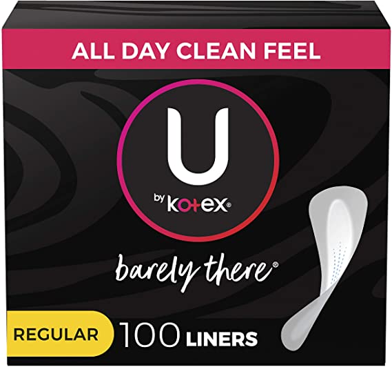 U by Kotex Barely There Thin Panty Liners Light Absorbency, Regular , Unscented - 100 Count