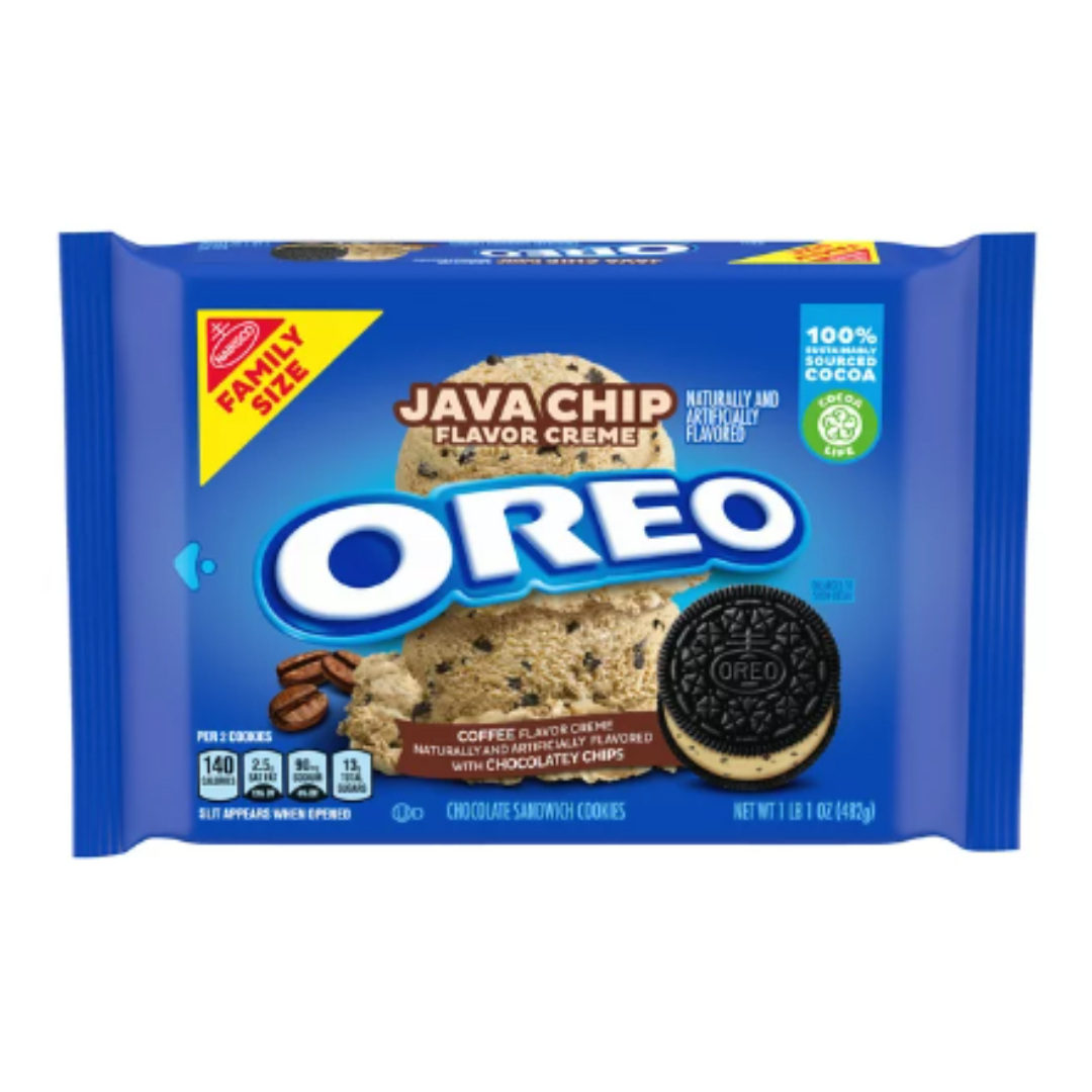 OREO Java Chip Flavored Creme Chocolate Sandwich Cookies, Family Size, 17 Ounce