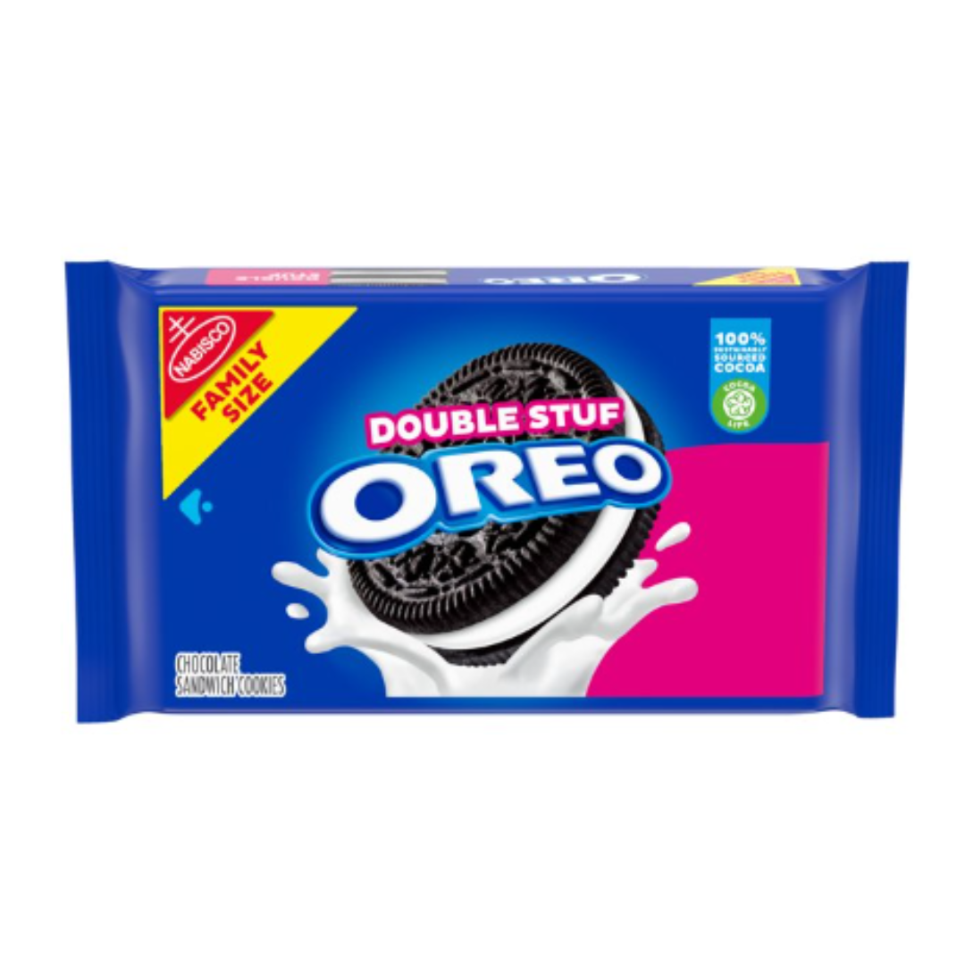 OREO Double Stuf Chocolate Sandwich Cookies, Family Size, 20 Ounce