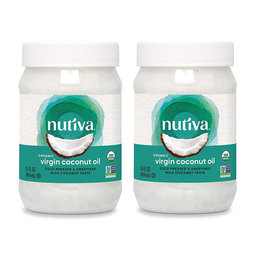 Nutiva Organic Cold-Pressed Virgin Coconut Oil, USDA Organic, Non-GMO, 15 Ounce - Pack of 2