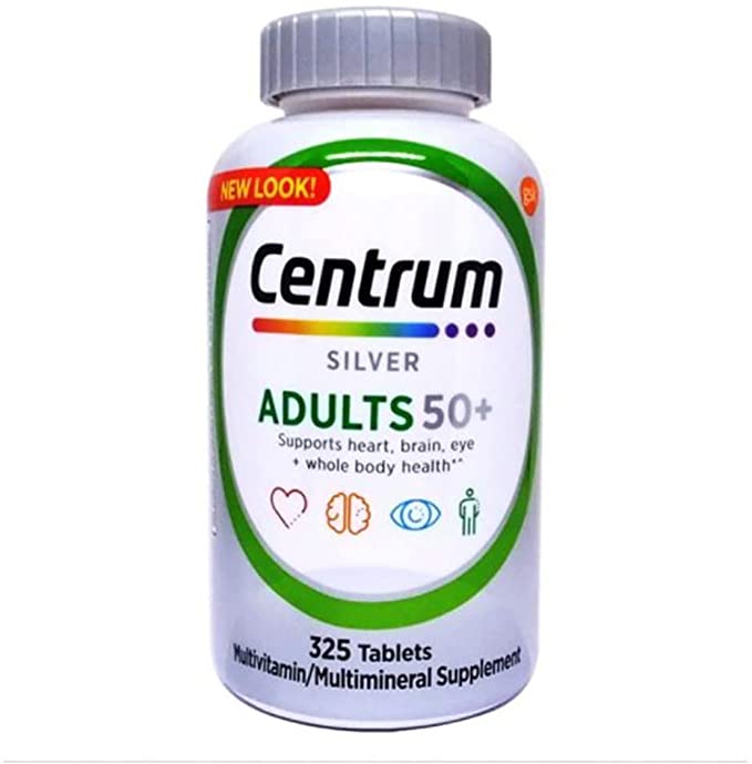 Centrum Silver Adults 50+ Multivitamins, 325 count.