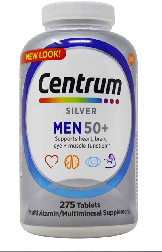 Centrum Silver Men Multivitamin/Multimineral Supplement Tablet, Age 50+ (275 Count)