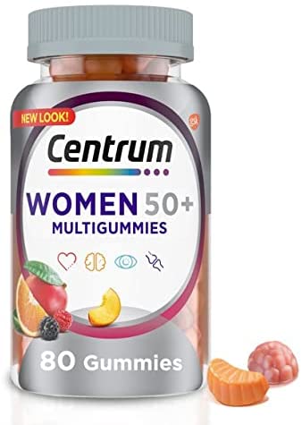 Centrum MultiGummies Gummy Multivitamin for Women 50 Plus, with Vitamin D3, B6 and B12, Multivitamin/Multimineral Supplement - 80 Count