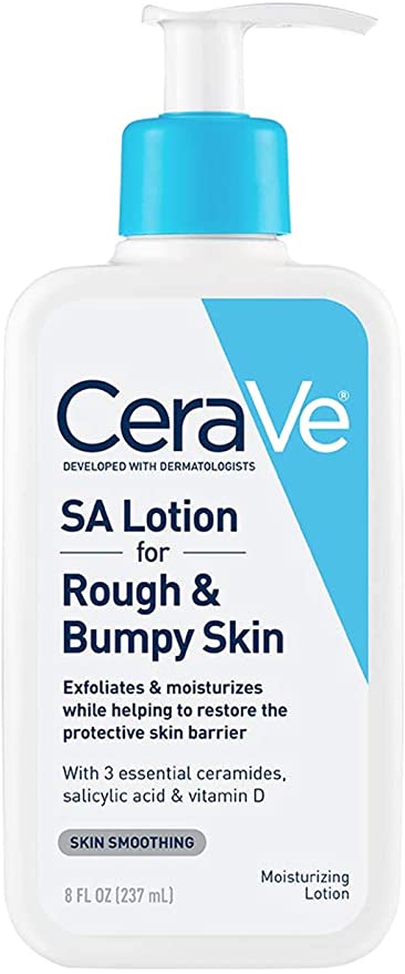 CeraVe SA Lotion for Rough & Bumpy Skin, Vitamin D, Hyaluronic Acid, Lactic Acid & Salicylic Acid Lotion, Fragrance Free & Allergy Tested - 8 Ounce