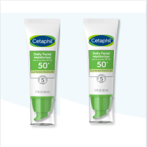 CETAPHIL Daily Facial Moisturizer Gentle Facial Moisturizer For Dry to Normal Skin Types, SPF 50 - 1.7 fl oz (Pack of 2)