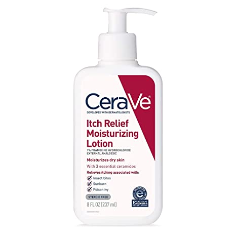 CeraVe Moisturizing Lotion for Itch Relief Lotion with Pramoxine Hydrochloride with Minor Skin Irritations, Sunburn Relief, Bug Bites - 8 Ounce