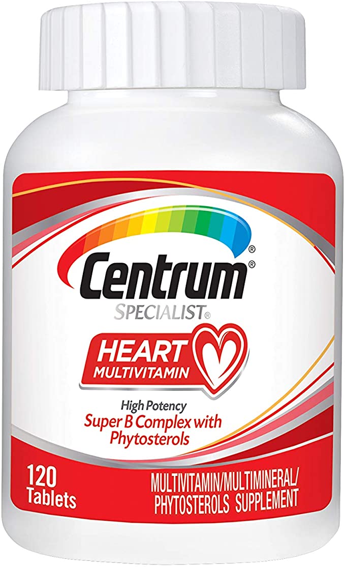 Centrum Specialist Heart Multivitamin/Multimineral Supplement with Super B Complex Vitamins, Antioxidants and Phytosterols - 120 Count
