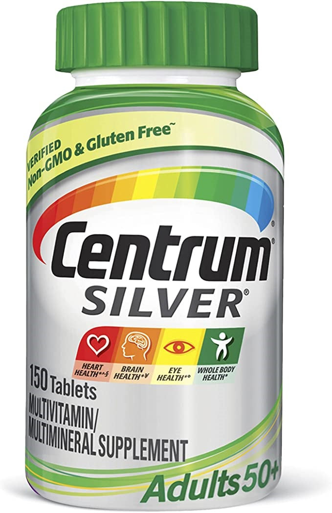 Centrum Silver Multivitamin for Adults 50+, Multimineral Supplement with Vitamin D3, B Vitamins, Calcium and Antioxidants, Gluten Free - 150 Count