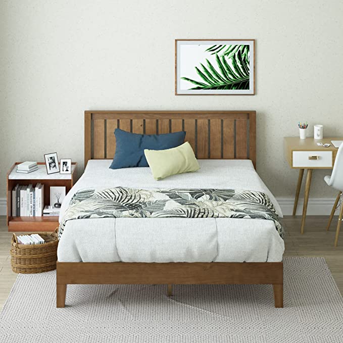 ZINUS Alexis 37" Deluxe Wood Platform Bed Frame with Headboard - Rustic Pine, Full