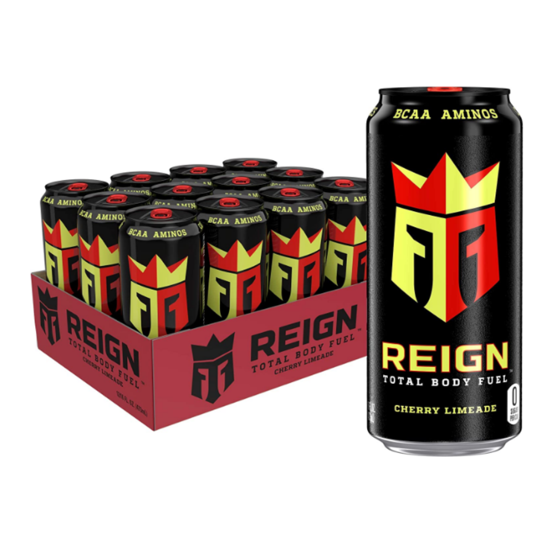 Reign Total Body Fuel, Cherry Limeade, Fitness & Performance Drink 16 Ounce - Pack of 12