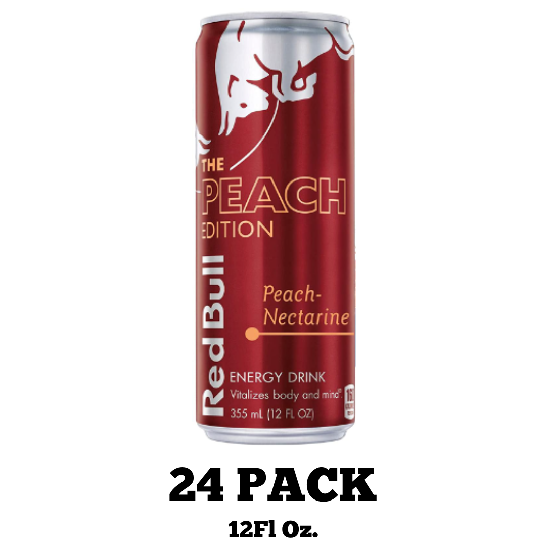 Red Bull Energy Drink, Peach-Nectarine, Vitalize Body and Mind, 12 fl oz (Pack of 24)
