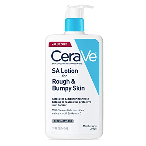 CeraVe SA Lotion for Rough & Bumpy Skin, Vitamin D, Hyaluronic Acid, Lactic Acid & Salicylic Acid Lotion, Fragrance Free & Allergy Tested - 19 Ounce