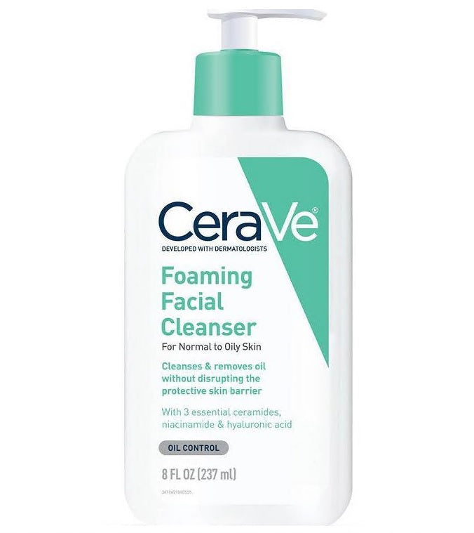 CeraVe Foaming Facial Cleanser, 8 Oz - with 3 Essential Ceramides, Niacinamide, & Hyaluronic Acid