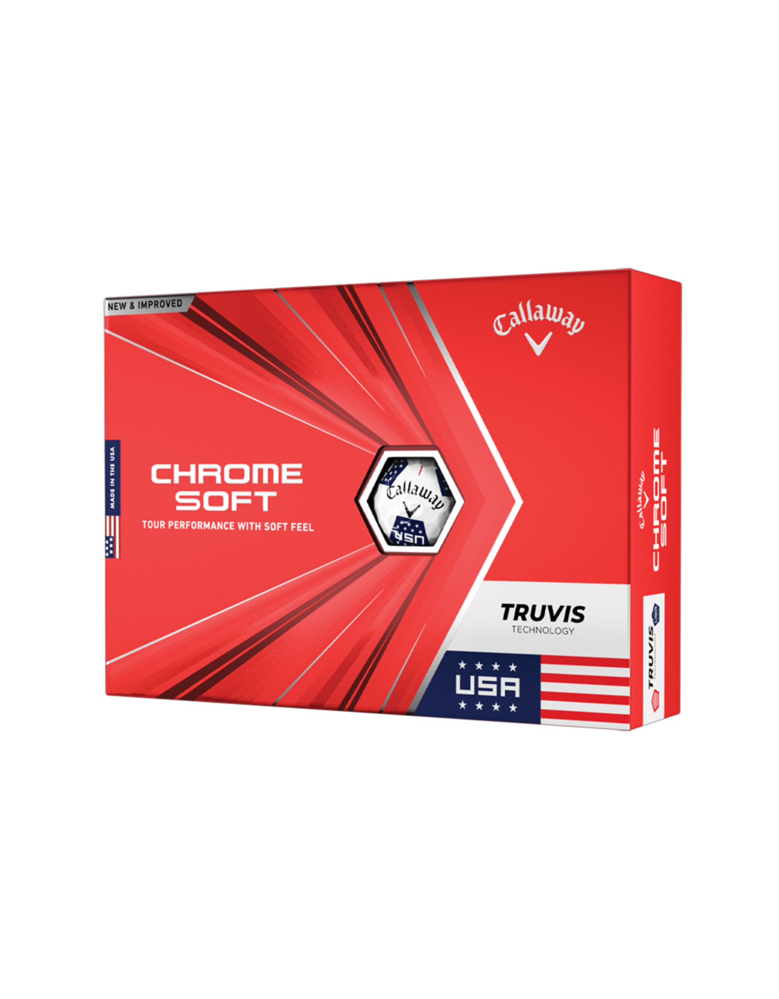2020 Callaway Chrome Soft Golf Balls, Stars and Stripes Truvis (Limited Edition)