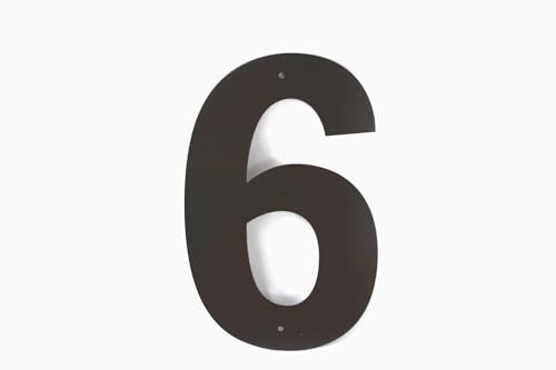 Steel Metal Letters and Numbers A through Z and 0 through 9 Height Four to Twelve Inches Tall (Twelve Inches Tall, 6, Bronze Charcoal)