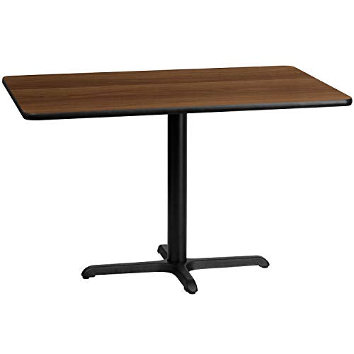 Flash Furniture Graniss 30'' x 48'' Rectangular Walnut Laminate Table Top with 23.5'' x 29.5'' Table Height Base