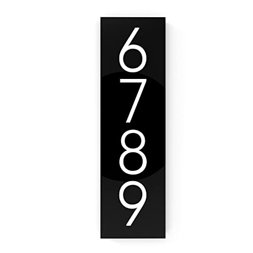 All Metal Modern House Number Plaque for outdoor, Personalized Address Number Plate, Modern Design Home Numbers, 3D Laser Cut Out Number Sign, House Number for Outdoor (Vertical)