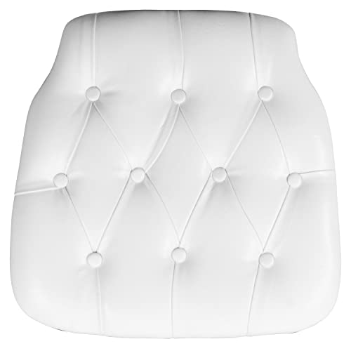 Flash Furniture Louise 20 Pack Hard White Tufted Vinyl Chiavari Chair Cushion