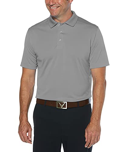 Callaway Men's Standard Short Sleeve Core Performance Golf Polo Shirt with Sun Protection (Size Small-4X Big & Tall), Smoked Pearl, X-Large