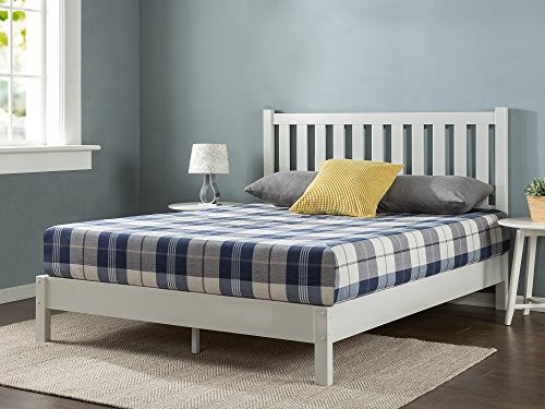 ZINUS Wen Wood Deluxe Platform Bed Frame with Headboard, Solid Wood Foundation, Wood Slat Support, No Box Spring Needed, Easy Assembly, Full