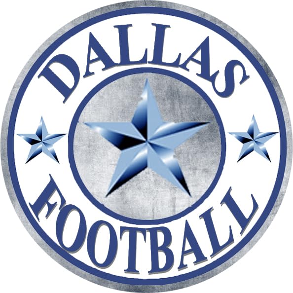 Dallas Football Round Aluminum Metal Shape Wreath sign - Home and Living Room Décor (10 inch)