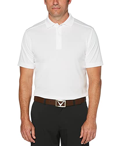 Callaway Men's Standard Short Sleeve Core Performance Golf Polo Shirt with Sun Protection (Size Small-4X Big & Tall), White, Small