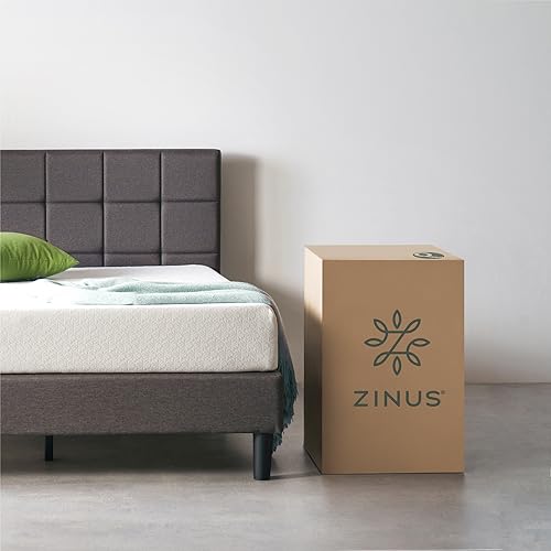 Zinus 8” Green Tea ActivFresh(R) Memory Foam Mattress, Bed-in-a-Box with Compact WONDERBOX Packaging, CertiPUR-US(R) Certified, Twin,White