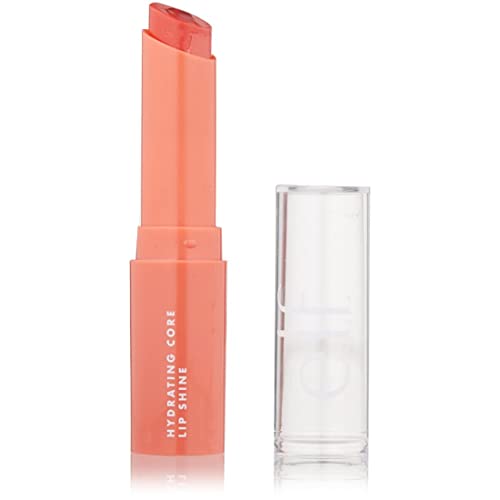 e.l.f. Hydrating Core Lip Shine, Conditioning & Nourishing Lip Balm, Sheer Color Tinted Chapstick, Cheery, 0.09 Oz