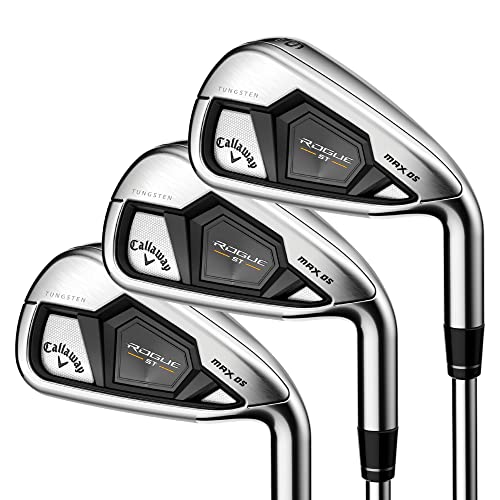 Callaway Golf Rogue ST Max OS Iron Set (Left Hand, Graphite Shaft, Regular Flex, 4 Iron - PW, SW, Set of 8 Clubs)