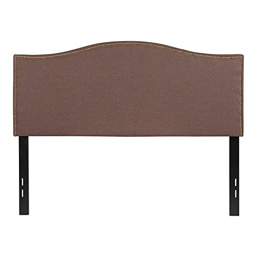 Flash Furniture Lexington Upholstered Full Size Headboard with Accent Nail Trim in Camel Fabric