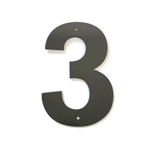 Steel Metal Letters and Numbers A through Z and 0 through 9 Height Four to Twelve Inches Tall (Eight Inches Tall, 3, Bronze Charcoal)