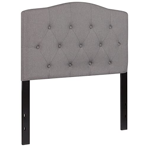 Flash Furniture Cambridge Tufted Upholstered Twin Size Headboard in Light Gray Fabric