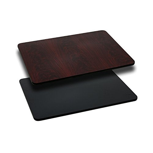 Flash Furniture Glenbrook 24'' x 42'' Rectangular Table Top with Black or Mahogany Reversible Laminate Top