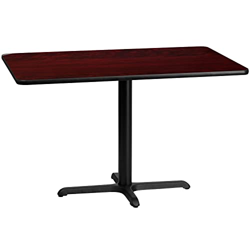 Flash Furniture Graniss 30'' x 48'' Rectangular Mahogany Laminate Table Top with 23.5'' x 29.5'' Table Height Base