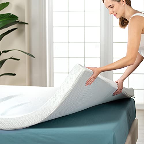 ZINUS 2 Inch Ultra Cooling Gel Memory Foam Mattress Topper with Cooling Cover/CertiPUR-US Certified Full