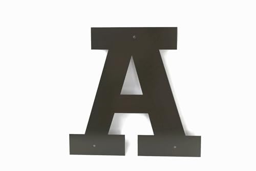 Steel Metal Letters and Numbers A through Z and 0 through 9 Height Four to Twelve Inches Tall (Twelve Inches Tall, A, Bronze Charcoal)