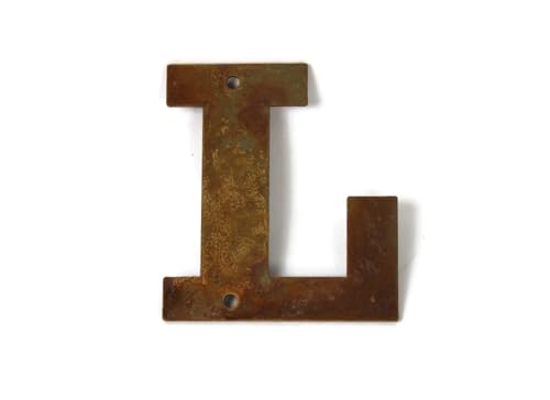 Steel Metal Letters and Numbers A through Z and 0 through 9 Height Four to Twelve Inches Tall (Four Inches Tall, L, Naturally Rusted)