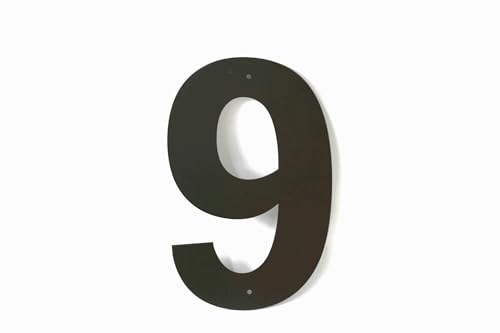 Steel Metal Letters and Numbers A through Z and 0 through 9 Height Four to Twelve Inches Tall (Twelve Inches Tall, 9, Bronze Charcoal)