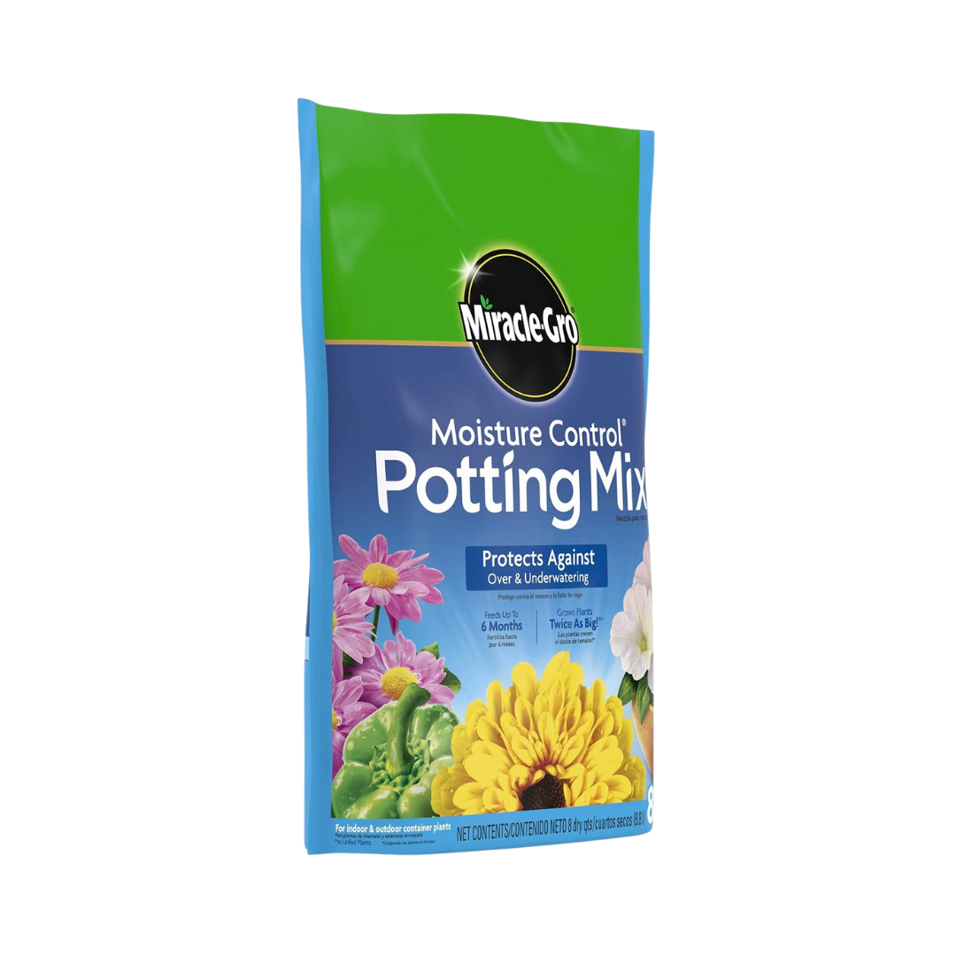 Miracle-Gro Moisture Control Potting Mix, 6 qt. - Protects Against Over & Underwatering