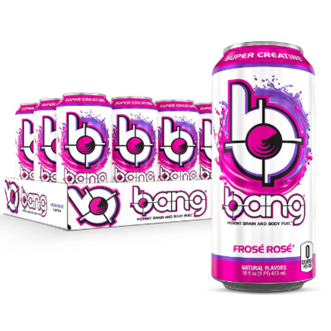 Bang Frose Rose Energy Drink, Sugar Free with Super Creatine 16 Ounce - Pack of 12