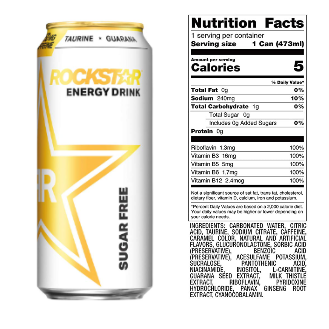 Rockstar Energy Drink Pure Zero Energy Drink, 3 Flavor Variety