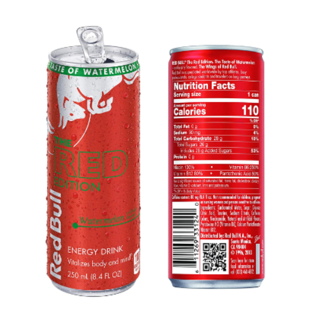 Red Bull Energy Drink, Watermelon, Red Edition, 8.4 Ounce - 24 Pack
